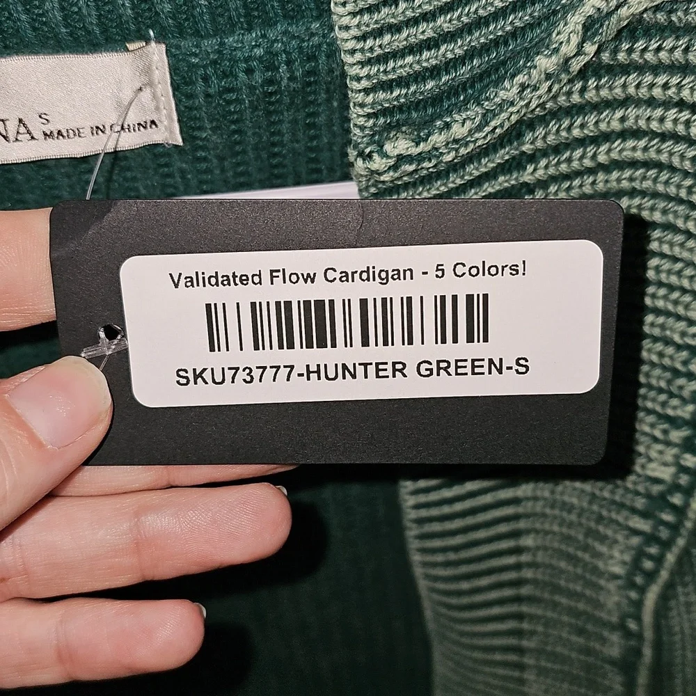 ZENANA Oversized Sweater Cardigan. Nwts Womens Sz Small. Hunter Green